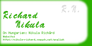 richard nikula business card